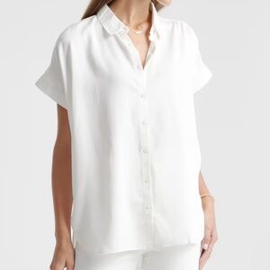 Quince Vintage Wash Tencel Camp Shirt White Size XL